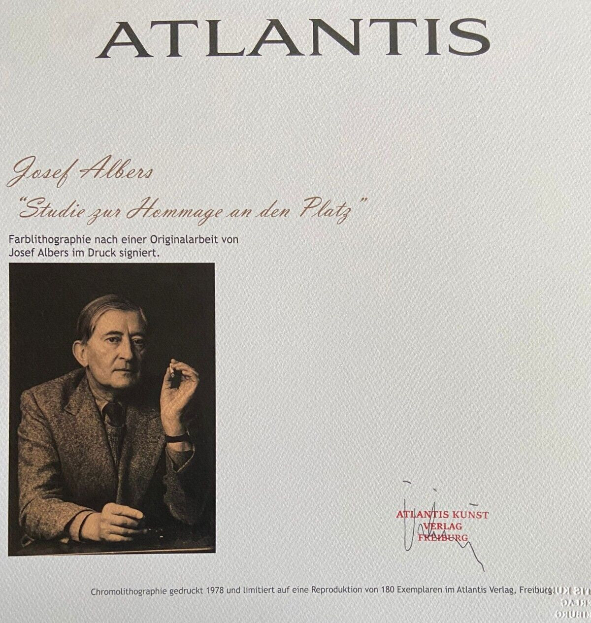 Josef Albers Lithograph Coa Hand-Numbered Signed O.P Stamped