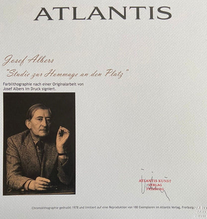 Josef Albers Lithograph Coa Hand-Numbered Signed O.P Stamped