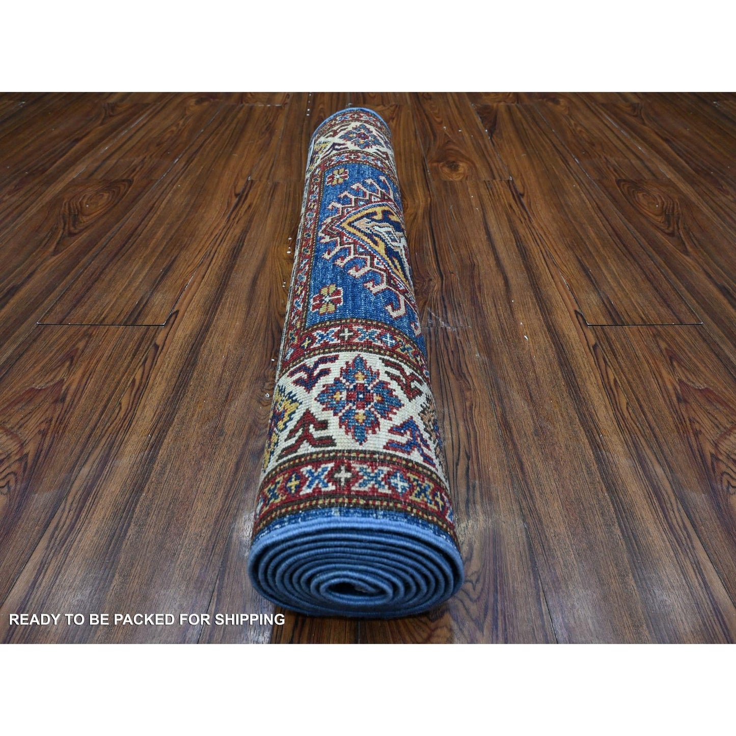 2'8"X8' Battleship Gray Hand Knotted Super Kazak Wool Xl Runner Rug