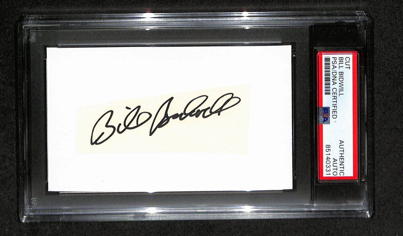 Bill Bidwell Autographed 3X5 Cut Card Psa/Dna
