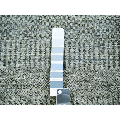 8'X8' Glacier Gray Modern Grass Hand Knotted Wool Square Oriental Rug