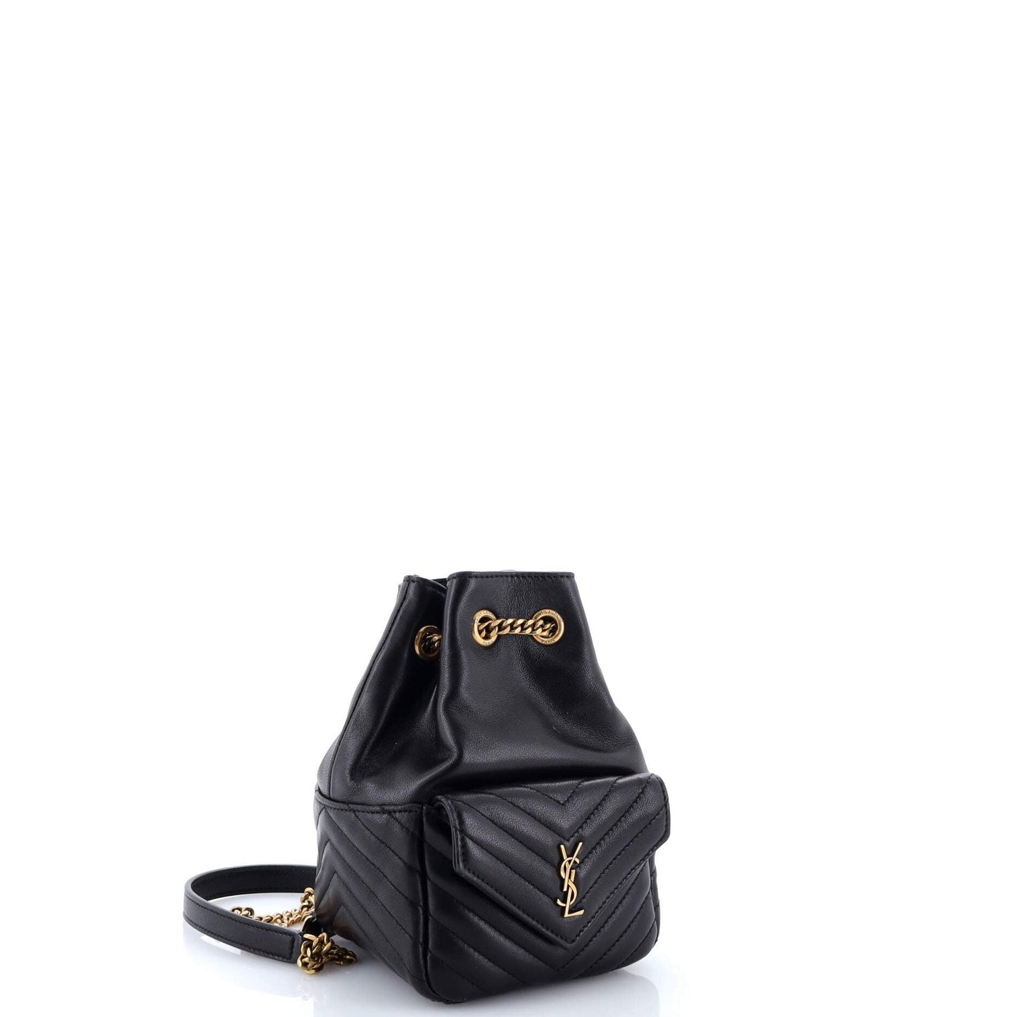 Saint Laurent Joe Bucket Bag Matelasse Chevron Leather Mini