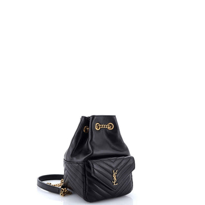 Saint Laurent Joe Bucket Bag Matelasse Chevron Leather Mini