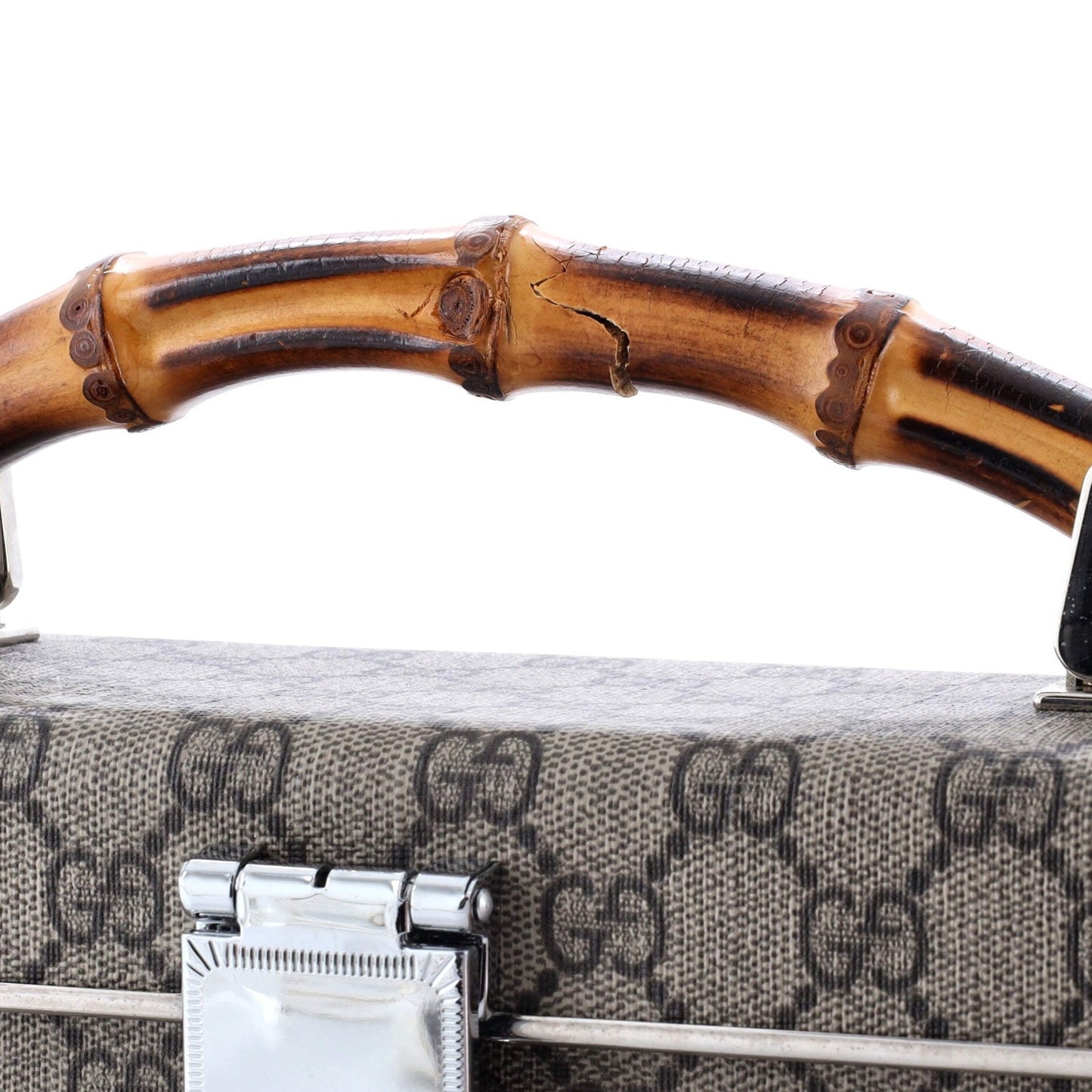 Gucci Bamboo Globe-Trotter Vanity Case Gg Coated Canvas