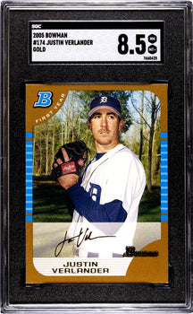 SGC Justin Verlander 2005 Bowman #174 Gold 8.5