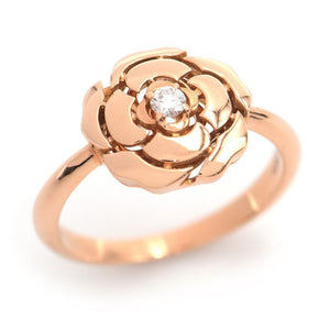 Chanel Camellia Collection Ring Diamond Pink Gold