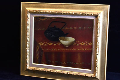 Iberia Lebel Teapot And Bowl Original Oil Painting French Still Life Signed