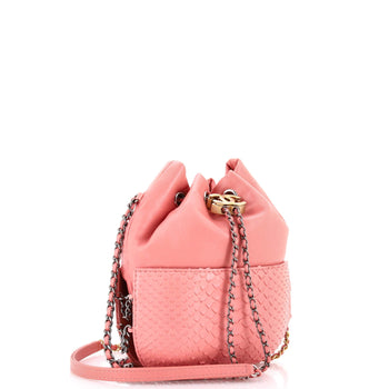 Chanel Gabrielle Drawstring Bag Calfskin And Python Small