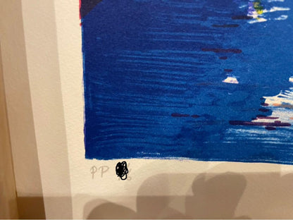 Jules De Balincourt (French) Original Lithograph Print Signed Numbered Boat