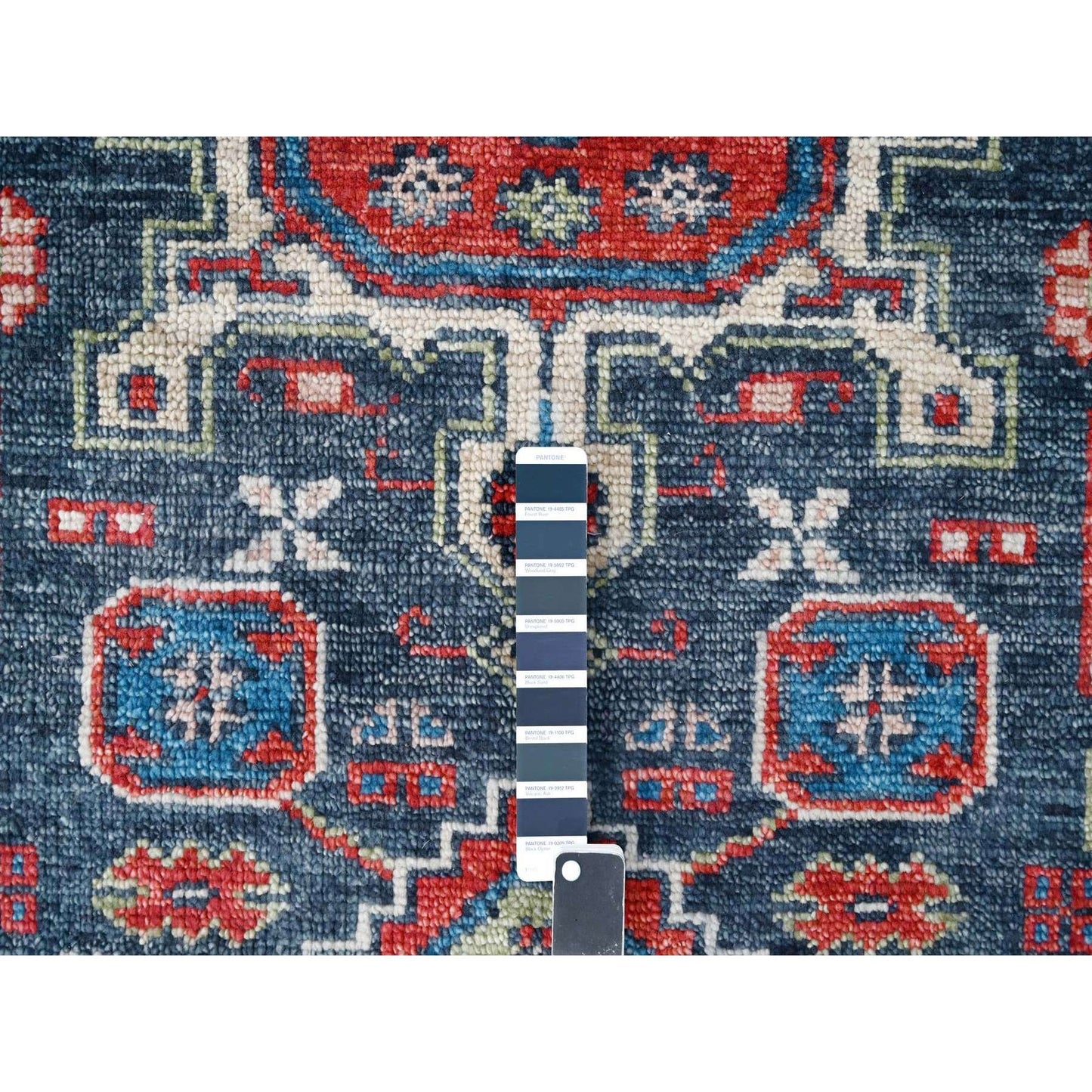 7'9"X7'9" Black Karjihooz Heris Pure Wool Hand Knotted Round Oriental Rug