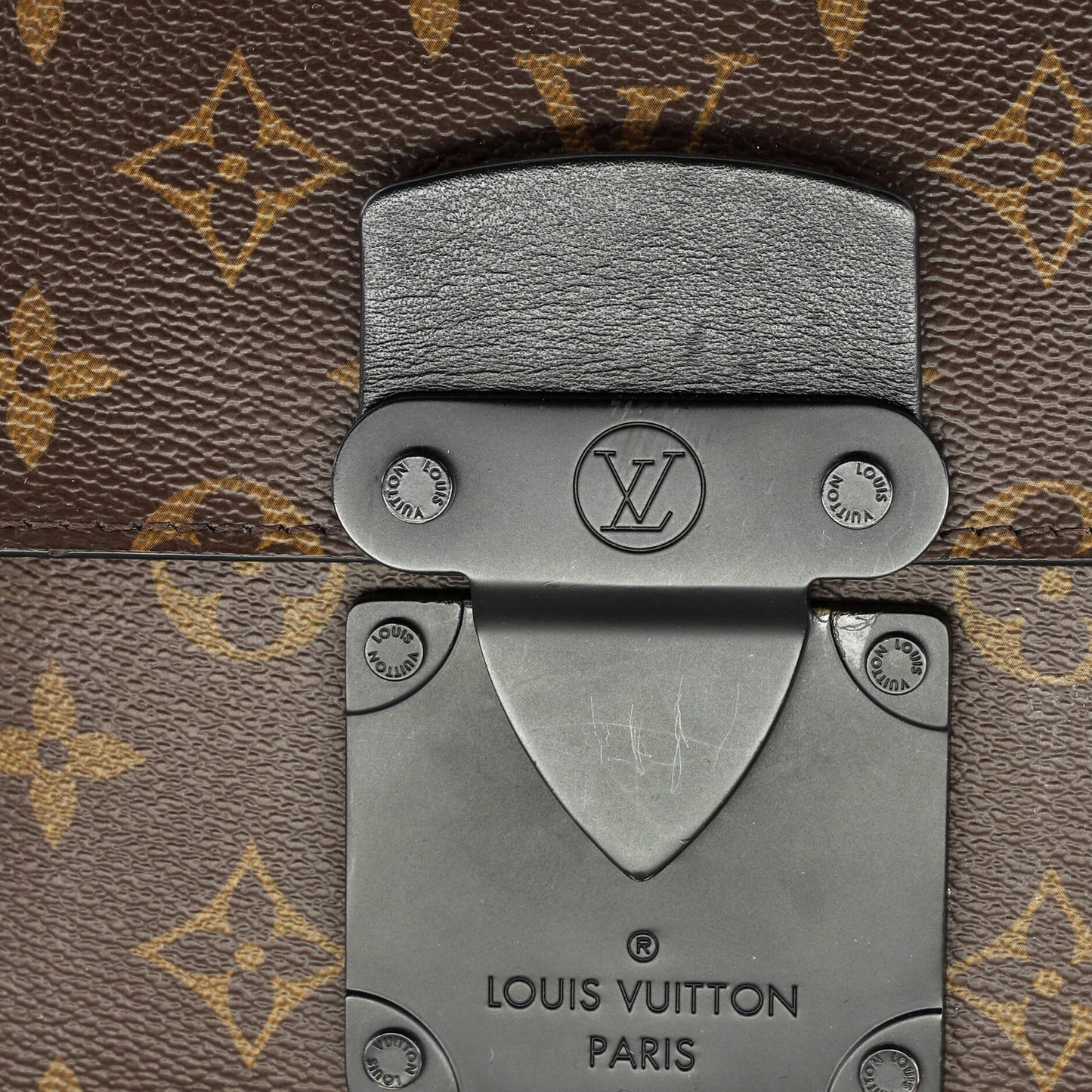 Louis Vuitton S Lock A4 Wristlet Pouch Macassar Monogram Canvas