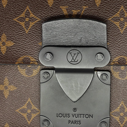 Louis Vuitton S Lock A4 Wristlet Pouch Macassar Monogram Canvas