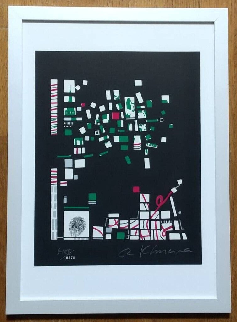 Risaburo Kimura Signed Original Serigraph Screenprint City-63 Framed