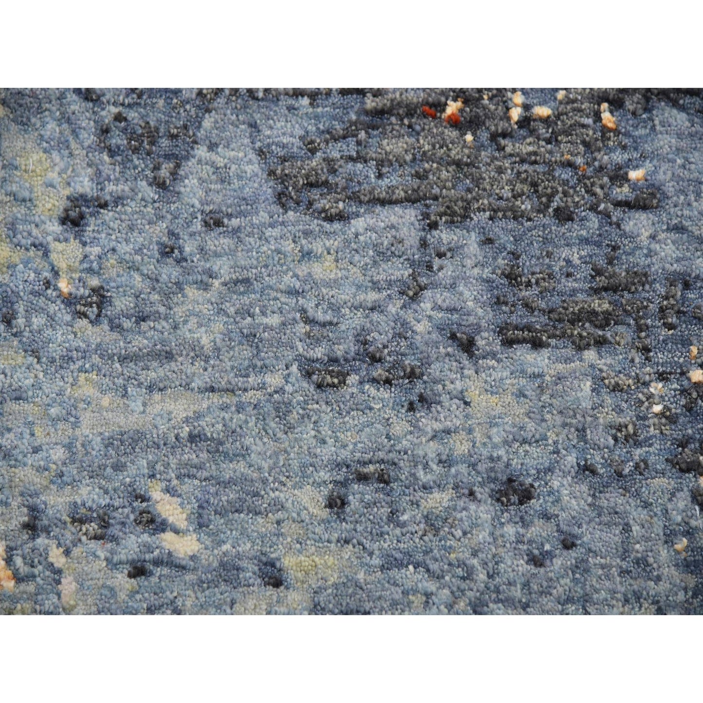 9'X12'4" Thundercloud Gray Wool Abstract Design Hand Knotted Oriental Rug