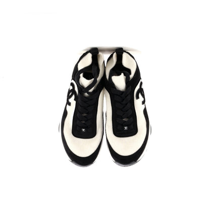 Chanel Women'S Cc Low-Top Sneakers Suede And Knit Fabric