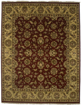 Handmade Red & Beige Oriental Rug Classic Floral