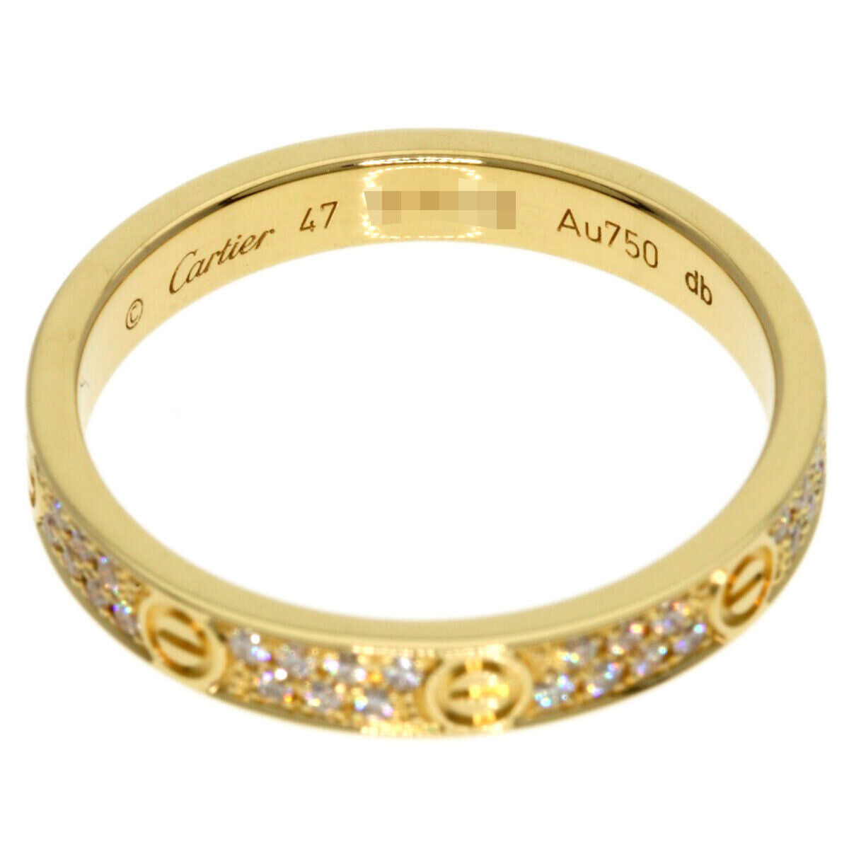 CARTIER Ring Mini love ring pave diamond #47 K18