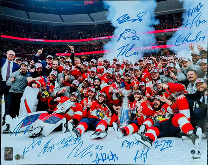 (Beckett 2023-24 Florida Panthers Multi Signed Stanley Cup Champions 16x20 Photo