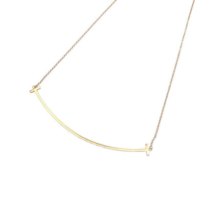 Tiffany & Co. T Smile Large Necklace K18Pg