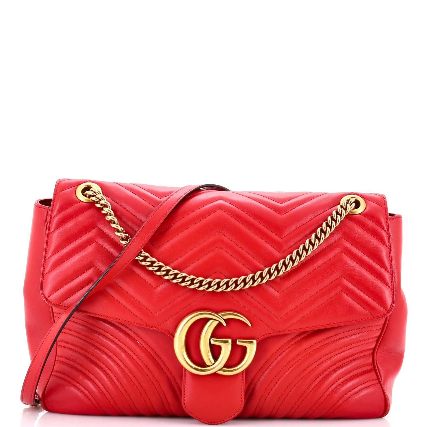 Gucci Gg Marmont Flap Bag Matelasse Leather Large