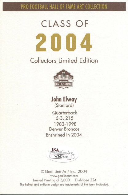 John Elway 1St Day Cover Envelope (Jsa)