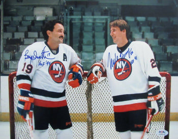 Mike Bossy/Bryan Trottier Hof Dual-Signed/Inscr