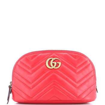 Gucci Gg Marmont Cosmetic Case Matelasse Leather Large