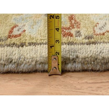 10'2"X10'2" Light Gray Soft Wool Hand Knotted Karjihooz Design Square Rug