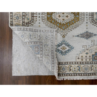 4'3"X12' Intellectual Gray Farsian Village Wool Hand Knotted Runner Rug