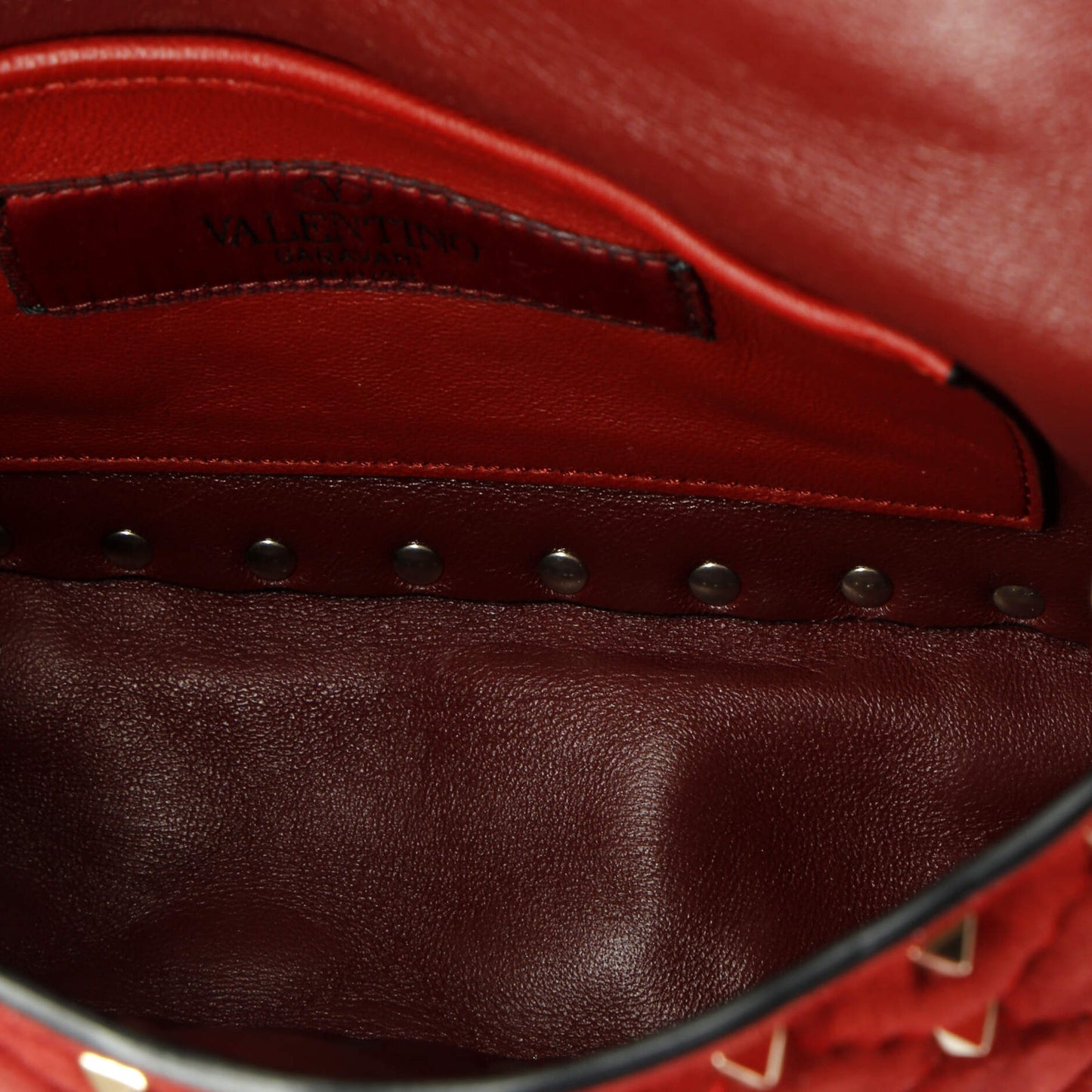 Valentino Garavani Rockstud Spike Flap Bag Quilted Suede Small