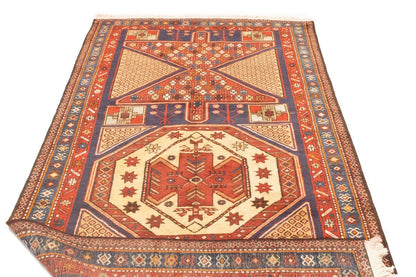 Heriz Geometric Wool Oriental Rug Farmho Hallway