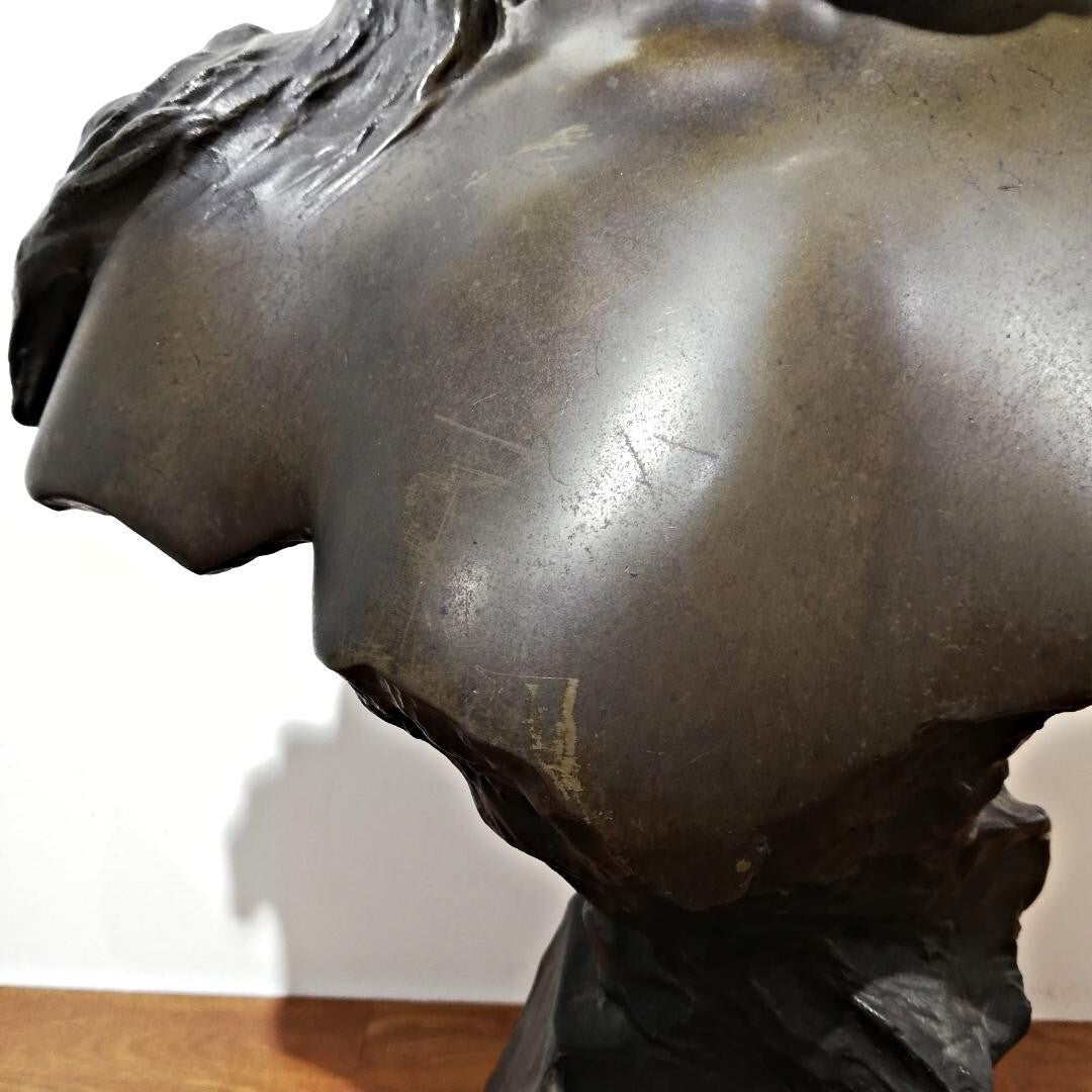 Emmanuel Villanis Mignon 1896 Salon Art Nouveau Bronze Bust Woman French Artist