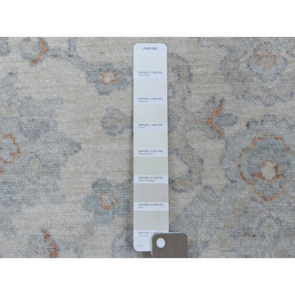 8'X9'9" White White Wash Peshawar Hand Knotted Natural Wool Oriental Rug