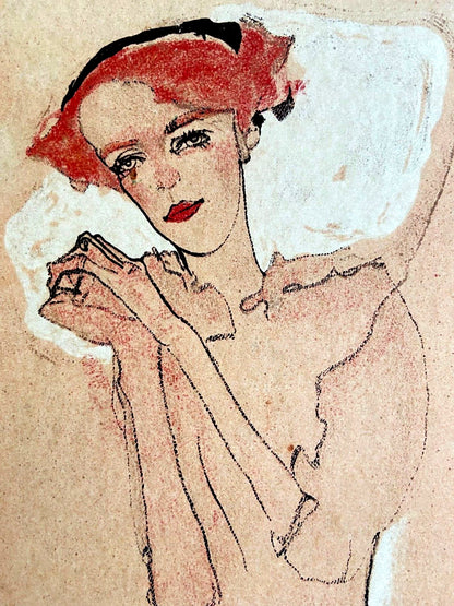 Egon Schiele Lithograph From An Painting Coa