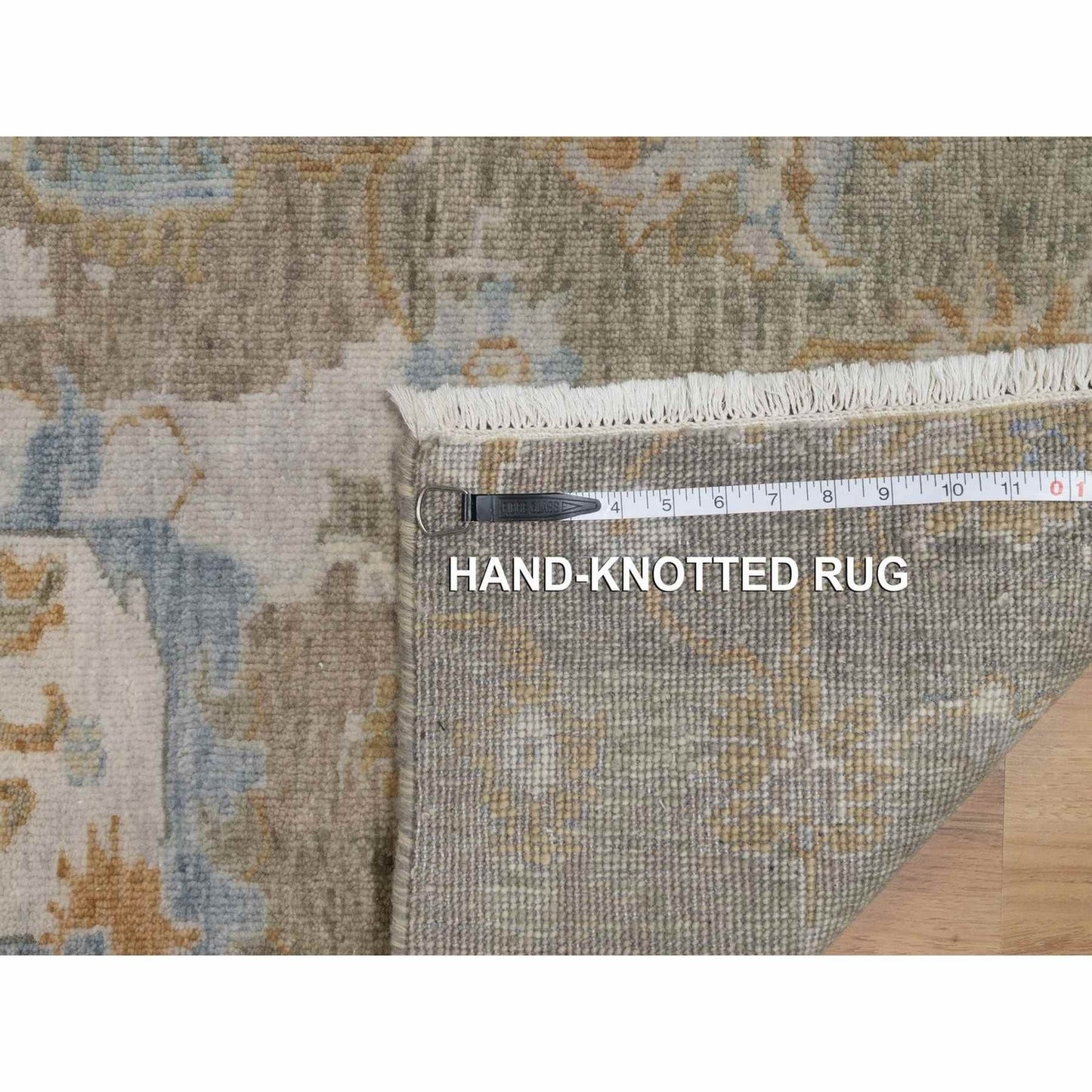 2'x3' Brown Broken Pattern Oushak Design Pure Wool Hand Knotted Mat Rug