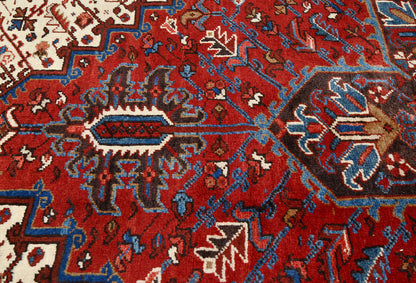 Red Serapi Oriental Rug Large Vintage Geometric
