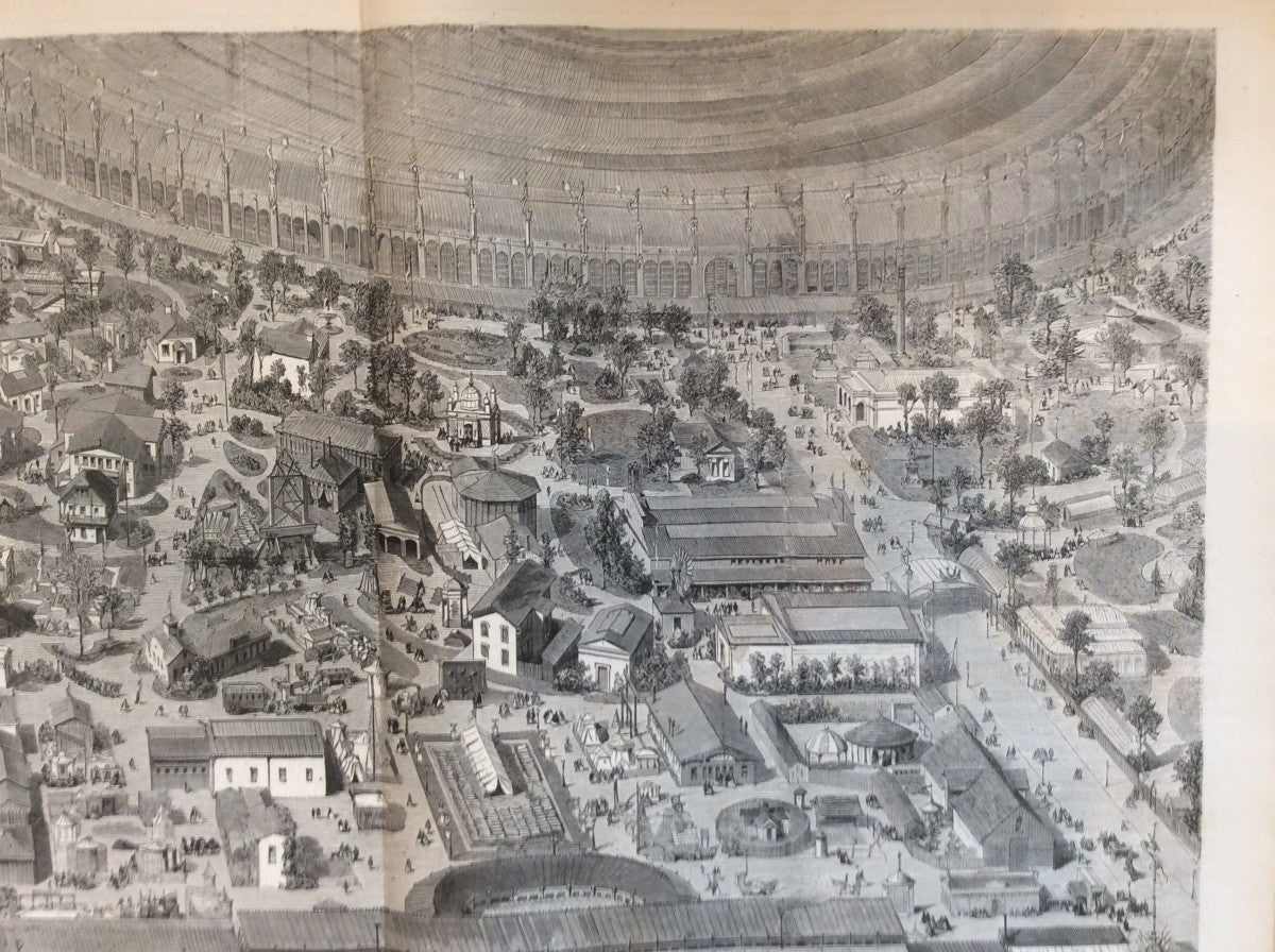 Paris Exposition Universelle 1867 German Quarter Panoramic View Large Engraving