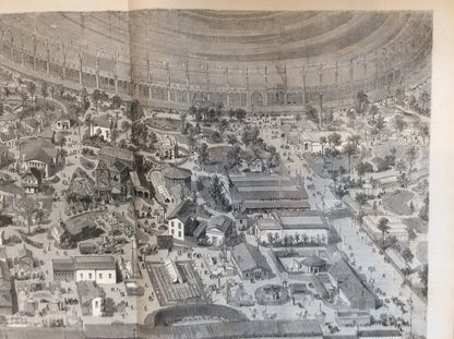Paris Exposition Universelle 1867 German Quarter Panoramic View Large Engraving