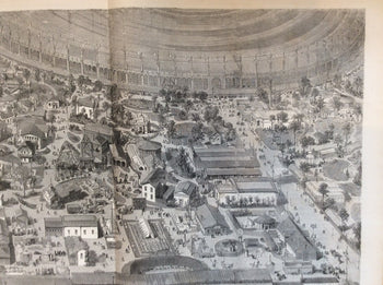 Paris Exposition Universelle 1867 German Quarter Panoramic View Large Engraving