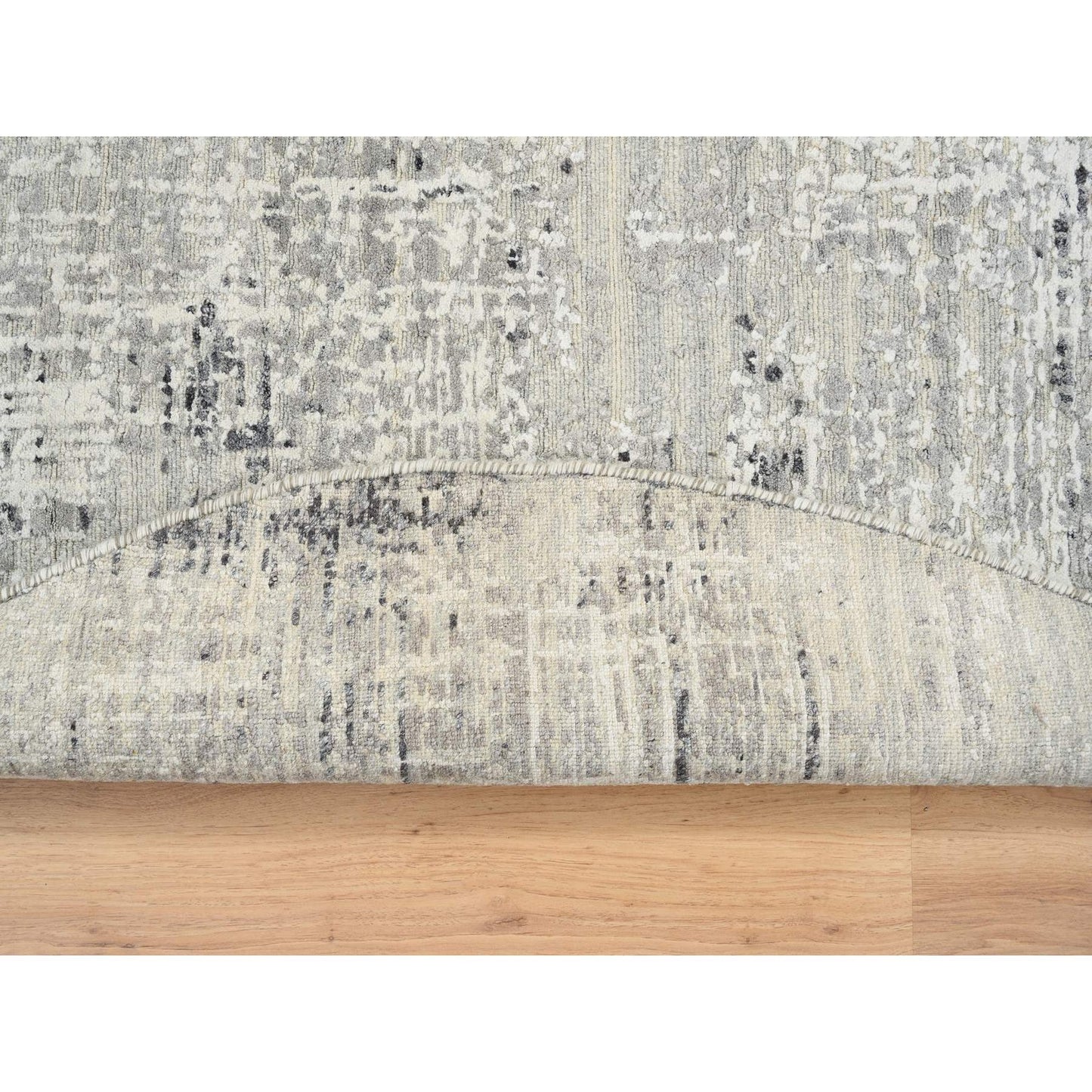 6'X6' Light Gray Modern Design Natural Wool Hand Knotted Round Rug