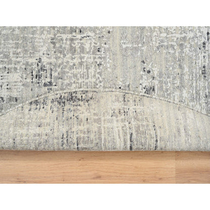 6'X6' Light Gray Modern Design Natural Wool Hand Knotted Round Rug