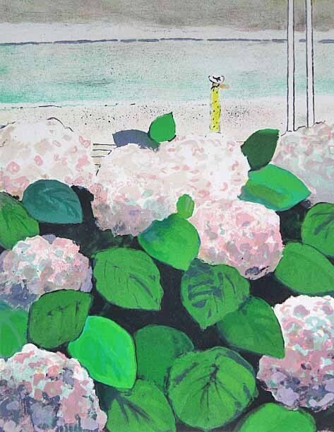 Coast Where Hydrangeas Bloom Signed Jean Pierre Cassigneul