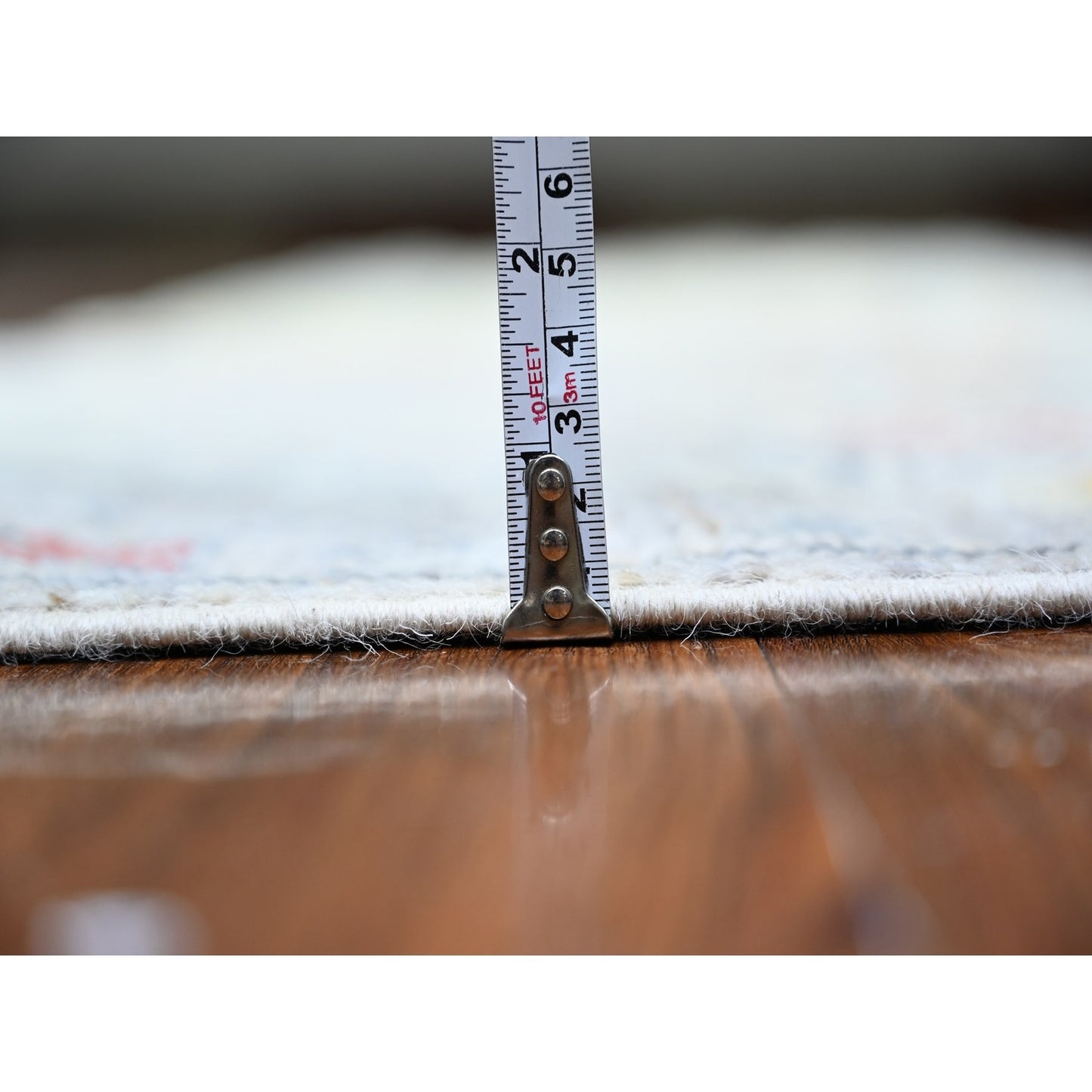 3'1"X10'6" Gray Hand Knotted Afghan Angora Oushak Pure Wool Runner Rug