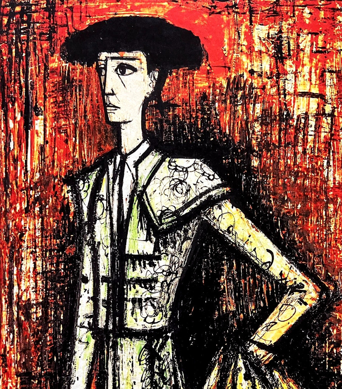 Bernard Buffet Certified Lithograph Coa Signed Op With Pen Numbered Pencil 180Ex