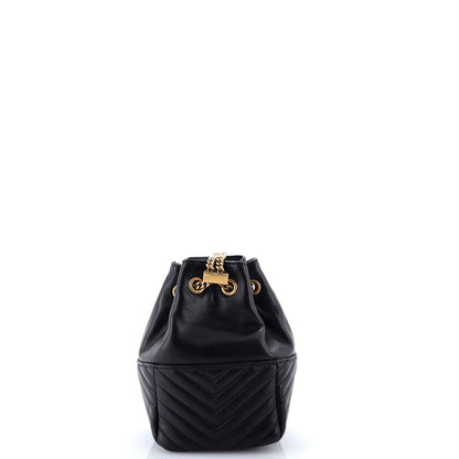 Saint Laurent Joe Bucket Bag Matelasse Chevron Leather Mini