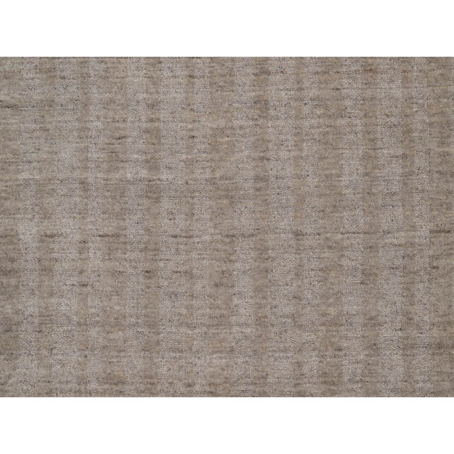 5'X5' Tan Brown Salt And Pepper Design Hand Loomed Natural Wool Round Rug