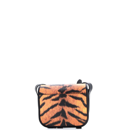 Burberry Double Buckle Flap Messenger Bag Printed Coated Canvas Small