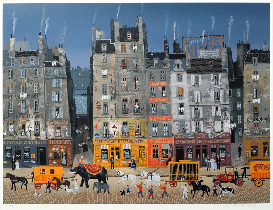 Circus March by Michel Delacroix Signed Silkscreen Print