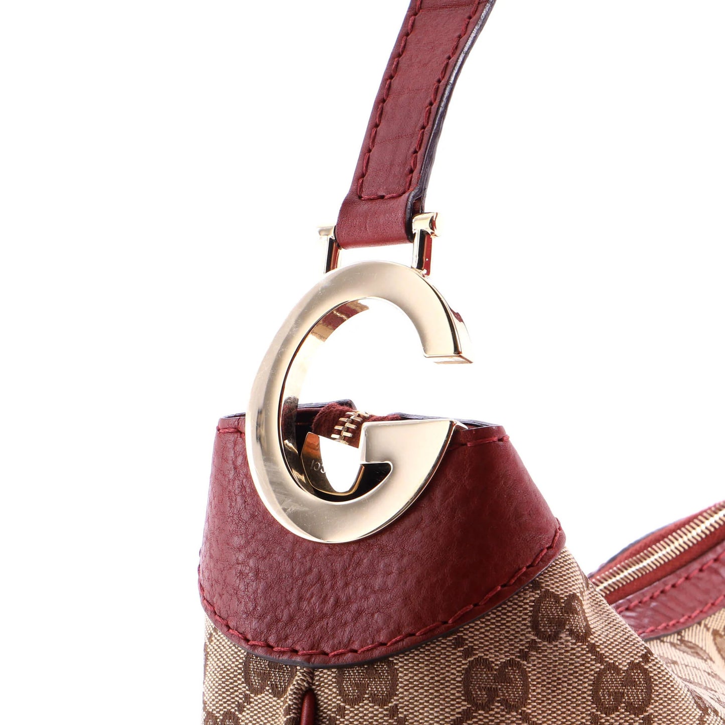 Gucci Charlotte Zip Hobo Gg Canvas With Leather Medium