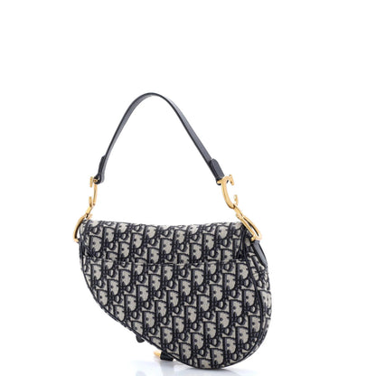 Christian Dior Saddle Handbag Oblique Canvas Medium